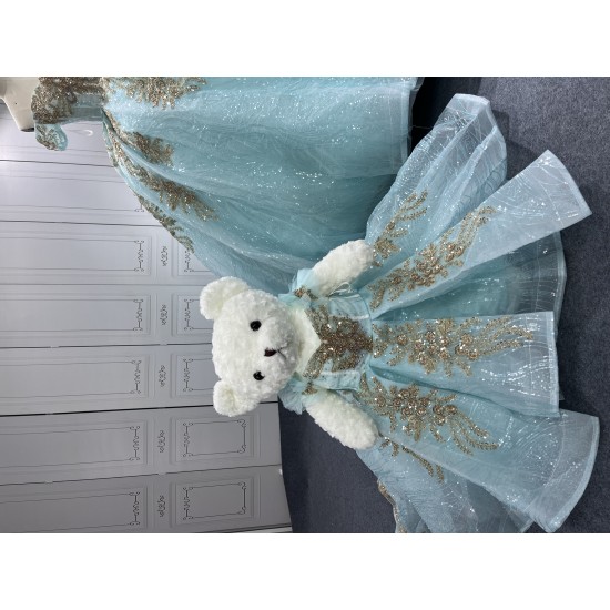 Off Shoulder Ice Blue Quinceanera Dresses for 15 Anos Appliques Sweetheart Robe Quinceanera Customised