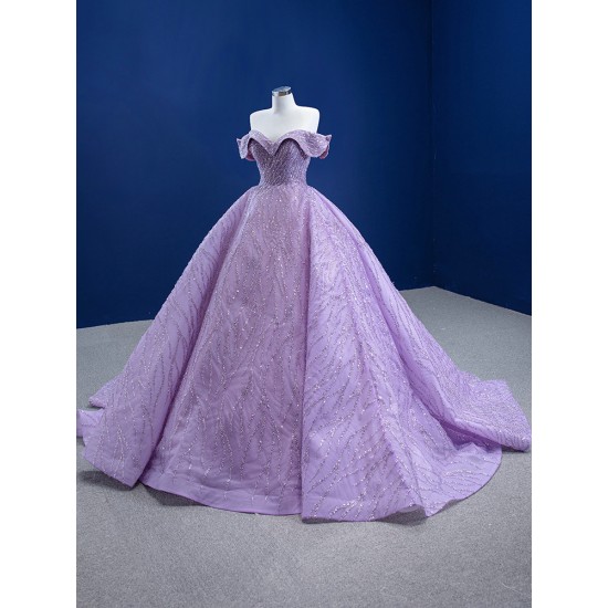 Off Shoulder Lavender Quinceanera Dress 2024 Sequin Party Dress Vestidos De 15 Anos Cocktail Dresses