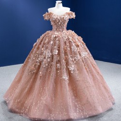 Off Shoulder Mauve Quinceanera Dress 2024 3D Flowers Cocktail Dresses Lace Up Vestidos De Baile