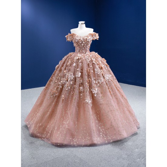 Off Shoulder Mauve Quinceanera Dress 2024 3D Flowers Cocktail Dresses Lace Up Vestidos De Baile