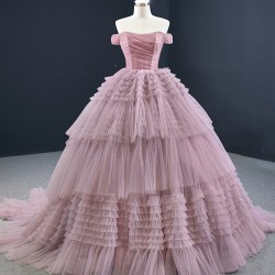 Off Shoulder Mauve Quinceanera Dress 2024 Strapless Cocktail Dresses Tiered Vestidos De Noche