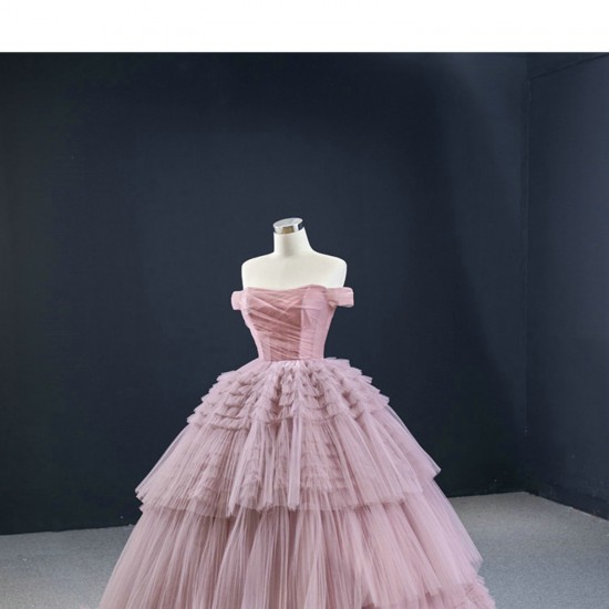 Off Shoulder Mauve Quinceanera Dress 2024 Strapless Cocktail Dresses Tiered Vestidos De Noche