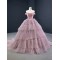 Off Shoulder Mauve Quinceanera Dress 2024 Strapless Cocktail Dresses Tiered Vestidos De Noche