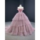 Off Shoulder Mauve Quinceanera Dress 2024 Strapless Cocktail Dresses Tiered Vestidos De Noche