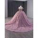 Off Shoulder Mauve Quinceanera Dress Lace Up Women Vestidos De 15 Anos 3D Flowers Birthday Party Dress