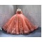 Off Shoulder Orange Quinceanera Dresses Sweet 16 Dress Appliques Voluminous Ball Gowns Customised Vestidos De Baile