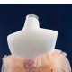 Off Shoulder Peach Evening Dresses A Line Strapless Cutsom Made Evening Gowns