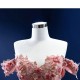 Off Shoulder Pink Prom Dresses 3D Flowers Ball Gown Quinceanera Lace Formal Evening Gowns with Pockets 2024