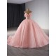 Off Shoulder Pink Quinceanera Dress 2024 Cocktail Dresses Crystal Vestidos De XV Anos