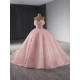 Off Shoulder Pink Quinceanera Dress 2024 Cocktail Dresses Crystal Vestidos De XV Anos