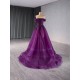 Off Shoulder Purple Evening Dresses Strapless Elegant 2024 For Women Party Long Prom Vestido De Fiesta