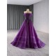 Off Shoulder Purple Evening Dresses Strapless Elegant 2024 For Women Party Long Prom Vestido De Fiesta