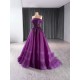 Off Shoulder Purple Evening Dresses Strapless Elegant 2024 For Women Party Long Prom Vestido De Fiesta