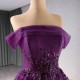 Off Shoulder Purple Evening Dresses Strapless Elegant 2024 For Women Party Long Prom Vestido De Fiesta