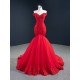 Off Shoulder Red Prom Dresses Lace Appliques Off Shoulder Long Formal Evening Dress Customized