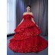 Off Shoulder Red Quinceanera Dresses Tiered Vestidos De 15 Anos Women Sweet 15 Dress Party Cocktail Gown