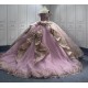 Off Shoulder Rose Gold Quinceanera Dresses Strapless Sequin Lace Up Vestidos De Baile Custom Made