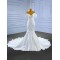 Off Shoulder Satin Wedding Dress for Bride V Neck Backless Pearl Bridal Gowns Vestido de novia 2024