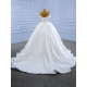 Off Shoulder Satin White Wedding Dress For Woman Strapless Bride Gown Long Backless Vestido De Noival