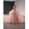 Off Shoulder Sweet 15 Pink Quinceanera Dress 2024 Corset Sparkle Tulle Strapless Prom Dresses