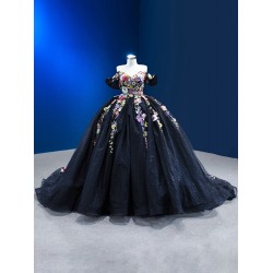 Off Shoulder Vestidos De 15 Anos 3D Flowers Ball Gown Sweetheart Neck Birthday Gowns Sweet 15 16 Dress