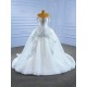 Off Shoulder Wedding Dress Pearl Bride Robe Modern Floor length Bride Dresses Vestidos De Novia