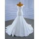 Off Shoulder Wedding Dresses Satin Mermaid Bridal Gown Floor length Bride Dresses Vestidos De Novia