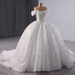 Off Shoulder Woman Wedding Dresses Strapless Custom Made Bridal Gowns Sequin Black Girl Women Dress