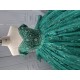 Off The Shoulder Green Quinceanera Dresses Ball Gown Tulle Appliques Tiered Vestidos De XV Anos