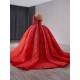 One Shoulder Ball Gown Red Quinceanera Dress Sweetheart Prom Dress Formal Gown Sweet 16 Party Dresses