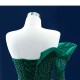 One Shoulder Emerald Green Quinceanera Dresses Ball Gown Floor Length Vestidos De 15 Anos