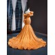 One Shoulder Gold Mermaid Prom Dresses Women Sparkly Sequin Formal Party Evening Gowns Vestido De Fiesta