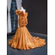 One Shoulder Gold Mermaid Prom Dresses Women Sparkly Sequin Formal Party Evening Gowns Vestido De Fiesta