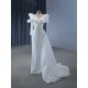 One Shoulder Mermaid Wedding Dress High Neck Formal Lace Up Pearl Bridal Growns 2024