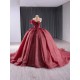 One Shoulder Quinceanera Dresses With 3D Flowers Pearls Birthday Sweet 16 Party Red Vestidos De 15 XV Anos