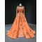 Orange Prom Dresses 2024 Women Sparkly Beading Mermaid Formal Party Evening Gowns Exquisite Vestido De Fiesta