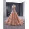 Peach Color Long Prom Dresses For Black Girls 2024 Strapless Ruffled Evening Party Gowns Women