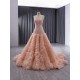 Peach Color Long Prom Dresses For Black Girls 2024 Strapless Ruffled Evening Party Gowns Women