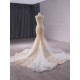 Pearl Champagne Evening Dress Sleeveless Appliques Girl Women Dress Dubai Kaftan Saudi Arabic Prom Gowns