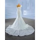 Pearl Mermaid Wedding Dress Sleeveless Backless Bridal Gown Floor Length 2024