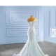 Pearl Mermaid Wedding Dress Sleeveless Backless Bridal Gown Floor Length 2024