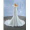 Pearl Mermaid Wedding Dress Sleeveless Backless Bridal Gown Floor Length 2024