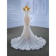 Pearl Mermaid Wedding Dress Sleeveless Bridal Gown Floor Length Bride Dresses Modern Robe De Mariee