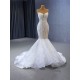 Pearl Mermaid Wedding Dress Sleeveless Bridal Gown Sweetheart Neck Vestidos De Novia Modernos