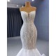 Pearl Mermaid Wedding Dress Sleeveless Bridal Gown Sweetheart Neck Vestidos De Novia Modernos