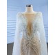 Pearl Wedding Dress Cape Sleeve Backless Formal Bridal Growns vestido de noiva