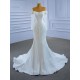 Pearl White Wedding Dress Long Sleeve Bridal Gown Mermaid Elegant Vestido De Noiva