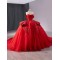 Princess Ball Gown Red Quinceanera Dress Appliques Lace Sleeveless Sweet 16 Birthday Vestidos De 15 Anos