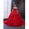 Princess Ball Gown Red Quinceanera Dress Lace Applique Sweet 16 Gown Off Shoulder Birthday Vestido De 15 Anos