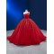 Princess Lace Appliques Ballgown Red Quinceanera Dress Sleeveless Prom Dress Formal Gown Sweet 16 Party Dresses